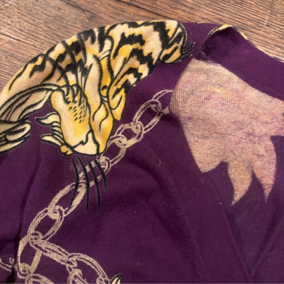 EElegant Purple Graphic Long Sleeve Top - Picture 5 of 6